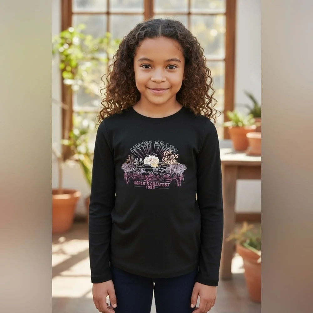 Lucky Brand Black Long Sleeve Tee